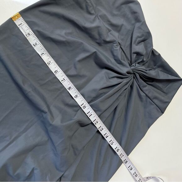 SKIMS Swim Gunmetal Gray Twist Front Slit Midi Swim Sarong Skirt Beach Cover Up - Picture 7 of 11